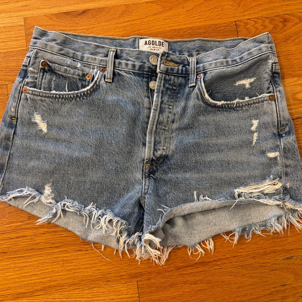Agolde Parker Vintage Cut Off Jean Denim Shorts in Swapmeet Size 27